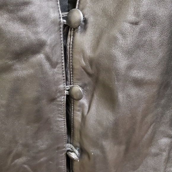 MANART black Vintage Leather Jacket Size 2X - Picture 6 of 8